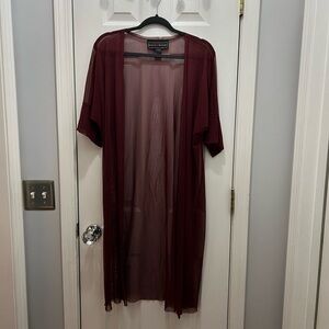 Sheer Burgundy Kimono Robe